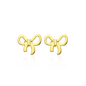 Pendientes de Plata de Ley 925 con Forma de Lazo para Mujer, Chapados en Oro, Bonitos, Minimalistas, Joyería de Moda al por Mayor OEM - Product Image 3