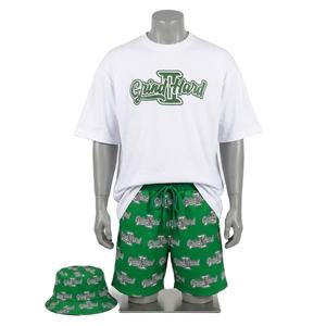 Conjunto de Camiseta y Pantalones Cortos de Verano para Hombre, Estilo 2026, Corte y Confección de Alta Calidad, 100% Algodón - Product Image 1