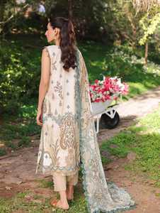 Nueva Georgette bordada pakistaní con apliques de perlas trabajo impreso Digital Organza Dupatta traje colección - Product Image 3