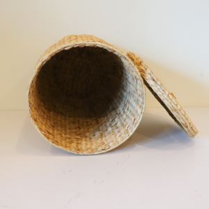 Natural Water Hyacinth Hamper Round <b>Lid</b> for <b>Storage</b> Holder Home Decoration - Product Image 6