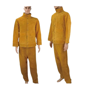 กางเกงเชื่อมหนังวัวสีขาวแบบแยกคุณสมบัติที่ยอดเยี่ยมสำหรับความปลอดภัยในอุตสาหกรรมกางเกงทำงานป้องกันร่างกาย - Product Image 2