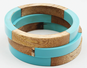 New Design Beautiful Wood & Resin <b>Bracelet</b> with New Pattern Colorful Resin Jewelry Exclusive Fashionable Gift for Women - Product Image 2