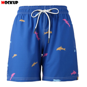 Pantalones cortos de baño ecológicos para hombre con estampado digital personalizado 100% poliéster forro con cordón impermeable-Diseña tus propios pantalones de playa - Product Image 3