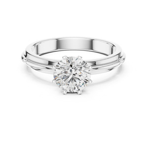 Bague de fiançailles en or jaune, blanc et rose de 1 carat avec diamant rond de 1 carat cultivé en laboratoire-Bijoux en diamant de laboratoire - Product Image 5