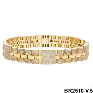 Men's Luxury 14K Gold Rhodium Plated Natural Round Brilliant Cut 4.9CTW Diamond Symmetrical Tennis Bracelet - Product Image 2