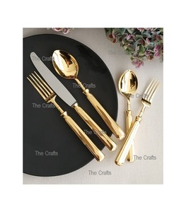 Ensemble de couverts en acier inoxydable couleur argent et or avec cuillère fourchette et couteau de qualité de luxe à vendre - Product Image 1