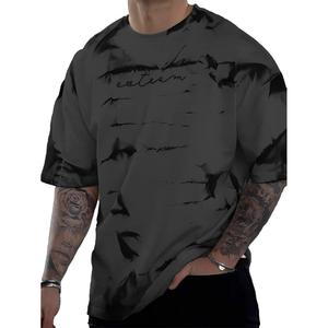 Camiseta de gran tamaño OEM con logotipo personalizado para hombre Camiseta de manga corta con estampado digital Tie-Dye con hombros Caídos para hombre y niño - Product Image 6
