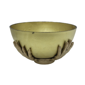 Iron Metal Serving Bowl With Stand Gold Finish Kitchen & <b>Table</b> <b>Top</b> Round Shape and <b>Decorative</b> Bowls Handmade Bulk - Product Image 1