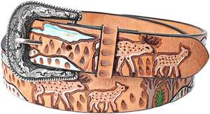 เข็มขัดหนังสไตล์ตะวันตกทำด้วยมือสีน้ำตาลทำด้วยมือเข็มขัดหนังแท้พิมพ์ลายใหม่เข็มขัดคาดเอวใช้ได้ทั้งชายและหญิง - Product Image 5