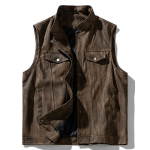 Chaleco de Cuero para Hombre, Chaleco sin Mangas Elegante de Cuero Genuino, Perfecto para Moda Casual y Urbana - Product Image 2