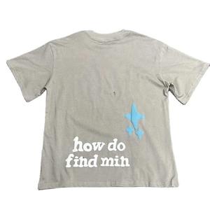 Venta al por mayor en blanco de algodón liso Boxy Fit camiseta 3D estampado de espuma camisetas logotipo personalizado impreso Puff impresión camiseta Stock - Product Image 6