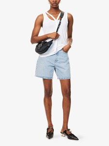 Shorts en jean pour femmes, taille mi-haute, décontractés, formels, déchirés, usés, écologiques, coupe exceptionnelle, tendance, look estival - Product Image 5