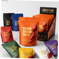 Sacs d'emballage personnalisés pour poudre de créatine monohydrate, impression numérique, pochettes à fermeture éclair verticales avec logo de marque, emballage vide
