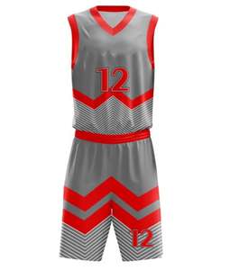 Conjunto de ropa deportiva de baloncesto de secado rápido transpirable sublimado personalizado unisex, incluye Pantalones cortos, camiseta impresa, colores del logotipo del equipo - Product Image 1
