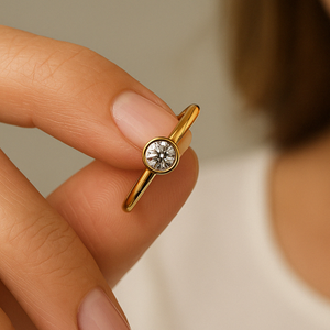 Customized Round Shape <b>Solitaire</b> Engagement <b>Ring</b> for Women 14K/18K Solid Gold IGI Certified Lab Grown Diamond Proposal <b>Ring</b> - Product Image 1