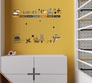 Planificador semanal de borrado en seco duradero 2024, pizarra blanca, electricidad estática, imán de vidrio, organizador de Metal y madera, estático blanco - Product Image 2