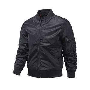 Waterproof Bomber Jacket Mens Fashion Bomber Windbreaker Jacket <b>Coat</b> Men Spring Autumn Clothing Ribbed Collar Boxy Fit Jacket - Product Image 3