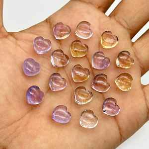 Perles de cœur en amétrine, pierres précieuses lisses, breloques en forme de cœur pour la fabrication de bijoux - Product Image 4