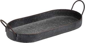 Plateau Décoratif Royal Radiance Agrémenté en FER GALVALISÉ NOIR avec Motifs Floraux Artisanaux et Poignées Ornées pour Grandeurs - Product Image 4