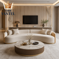 Ensemble de meubles de salon de luxe moderne Vantel, canapé sur mesure, table basse, meuble TV pour projet résidentiel