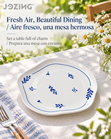 Plat de service en porcelaine blanche à motif de feuilles, écologique, passe au lave-vaisselle, design nordique moderne