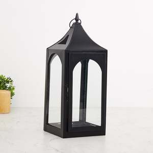 Linternas de aluminio fundido de nuevo estilo con revestimiento negro para el hogar, boda, Navidad, iluminación de mesa, decoración, linternas de velas - Product Image 1