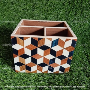 Caja de almacenamiento de cubiertos de madera antigua de lujo con diseño de incrustaciones de resina elegante soporte para cuchara y soporte para Clip de olla para el hogar y la cocina - Product Image 3