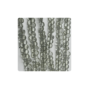 Cuentas de Briolette facetadas de cuarzo amatista verde Natural al por mayor 7mm 8mm aproximadamente 8 pulgadas hebra para la fabricación de joyas - Product Image 5