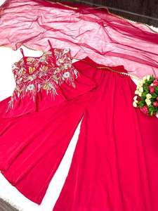 Nouveau haut en satin américain de créateur avec costume palazo au prix de gros avec des matériaux de qualité supérieure - Product Image 4