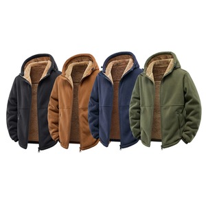 Autumn Winter <b>Men</b> Thickened Lamb <b>Velvet</b> Warm Hooded <b>Jacket</b> Fashion Windproof Fleece Casual Coat Loose Sports <b>Jackets</b> - Product Image 1