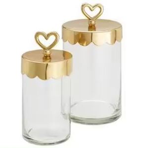 Pot bougeoir bouteilles verre de haute qualité + métal matériel verre avec couvercle en métal décoration cuisine stockage moderne - Product Image 2