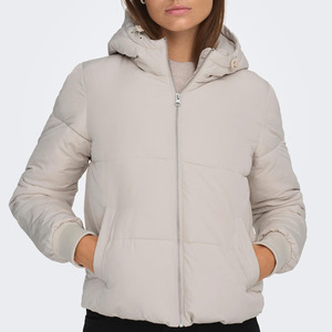 Custom Logo Stone Top Women's Wholesale Unique Design Short <b>Quilted</b> Winter Jacket with Detachable Hat - Product Image 1