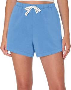 Shorts pour femmes de haute qualité respirants avec logo de marque personnalisé OEM, 100% coton, taille élastique, fermeture à bouton pour femmes - Product Image 4
