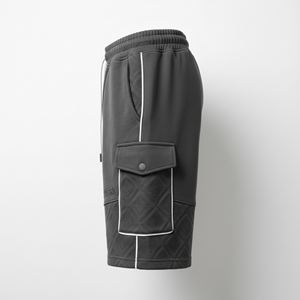 Pantalones Cortos Deportivos Casuales para Hombre, de Poliéster/Algodón, Sólidos, Bordados, Resistentes al Viento, Transpirables, con Ribete Reflectante, Corte Cuadrado - Product Image 3