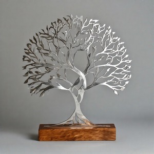 StarryTree AuraBranch EternaBloom escultura de árbol de Metal decorativa hecha a mano para el hogar y la Oficina - Product Image 1