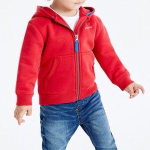 Sweat à capuche pour garçons en polaire, prix d'usine, manches longues, logo personnalisé, matière respirante et confortable, couleur unie, coupe ajustée / ample - Product Image 2