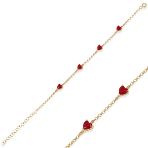 กำไลเงินแท้ 925 ดีไซน์รูปหัวใจประดับเพทาย ชุบหลายชั้น งานฝีมือตุรกี เครื่องประดับทันสมัยจาก THEIA สำหรับผู้หญิงและเด็ก - Product Image 1