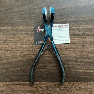 Pince à extensions de cheveux à clipser professionnelle en acier inoxydable de qualité chirurgicale bleu de haute qualité Pro Press, usage commercial - Product Image 1