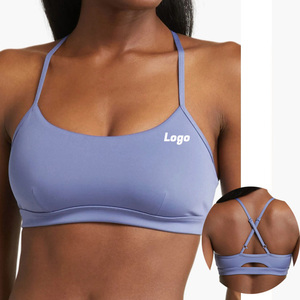 Soutien-gorge de sport souple et extensible pour yoga, haut court antichoc avec dos croisé, soutien-gorge solide et léger pour femmes - Product Image 1