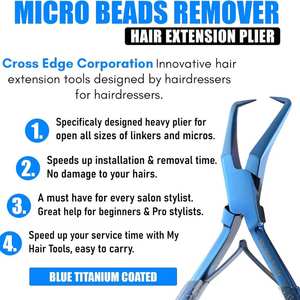 Juego exclusivo de herramientas para extensiones de cabello Microlink Bead Remover y prensar ambos alicates Microbead Double Spring Mango suave antideslizante - Product Image 5