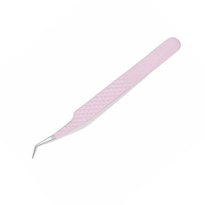Pinzas de pestañas de color rosa Etiqueta privada Extensión de pestañas personalizada Punta de fibra Fijación fuerte Pinzas de pestañas delgadas - Product Image 6