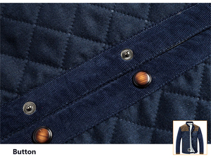 Chaqueta universitaria ajustada informal personalizada para hombre, abrigo cortavientos con cuello levantado y botones, chaqueta Bomber de tela de lona para hombre - Product Image 3