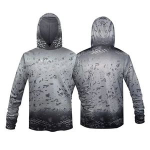 Chemise de pêche à manches longues à capuche pour homme, couleur unie, UPF 50, séchage rapide, pull-over, vêtements d'extérieur - Product Image 3
