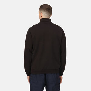 Personalizado de alta calidad de los hombres de la calle desgaste de la cremallera de cuello alto de lana de peso pesado media cremallera sudadera - Product Image 2