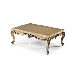 Table basse de style français avec glaçure dorée en bois massif-antique Fabrication artisanale de meubles Jepara Indonesia