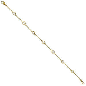 Bracelet de cheville en or jaune 14 carats serti de diamants 0,75 ct Bijoux fins élégants - Product Image 1