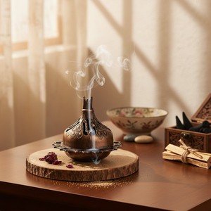 กล่องใส่ขนมเหล็กหล่อทรงกลมขนาดเล็ก ดีไซน์แบบดั้งเดิม งานฝีมือโลหะ - Product Image 1