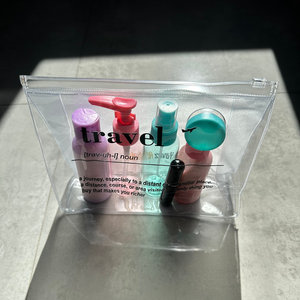Bolsa de Seguridad para Líquidos de PVC Transparente Aprobada por la TSA, Bolsa de Aseo de Viaje Reutilizable con Cierre Deslizante Suave y Personalizada - Product Image 1