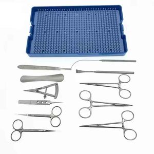Ensemble d'instruments de chirurgie des paupières doubles Ciseaux en acier inoxydable et pinces hémostatiques manuelles en plastique cosmétique avec porte-aiguille - Product Image 2