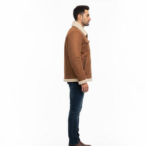 Veste en cuir de créateur pour hommes Manteau d'hiver chaud Fabricant d'équipement d'origine Conception de logo personnalisé Vêtements d'extérieur à la mode Fournisseur en gros - Product Image 5
